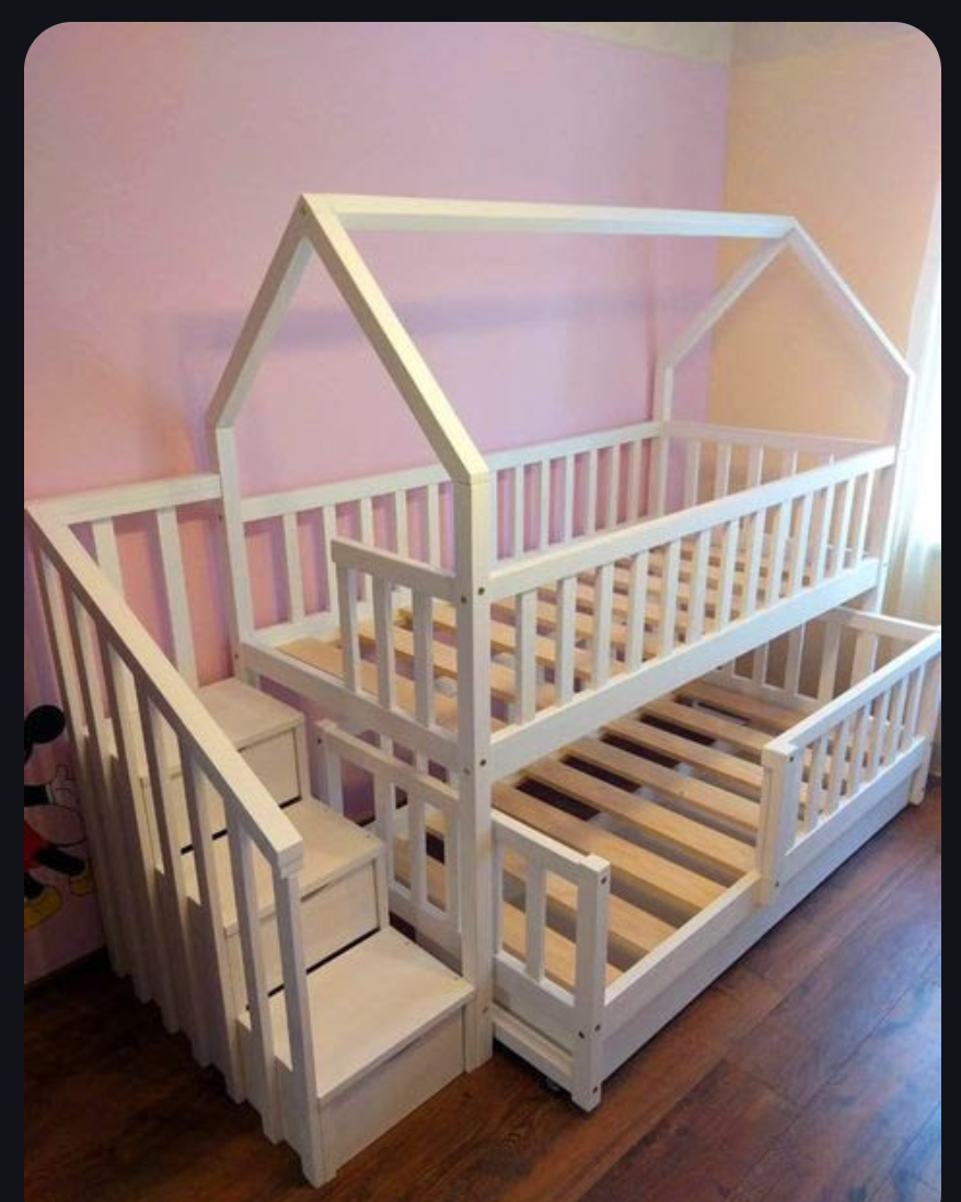 تخت خواب چوبی مونته سوری کودک و نوجوان دو طبقه و یک طبقه